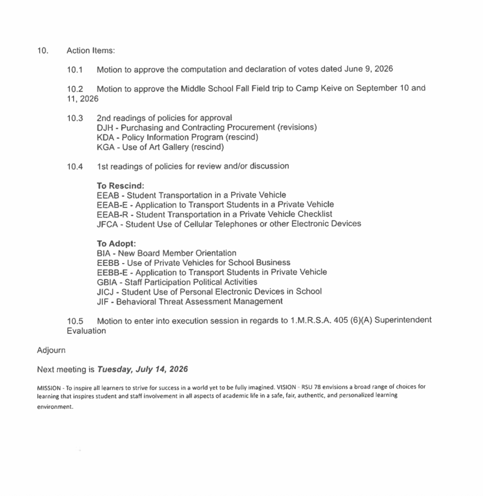 board agenda pg. 2