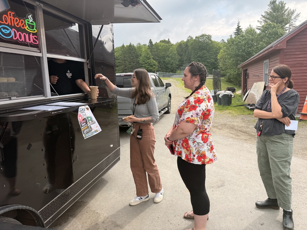 staff receiving complimentary coffee