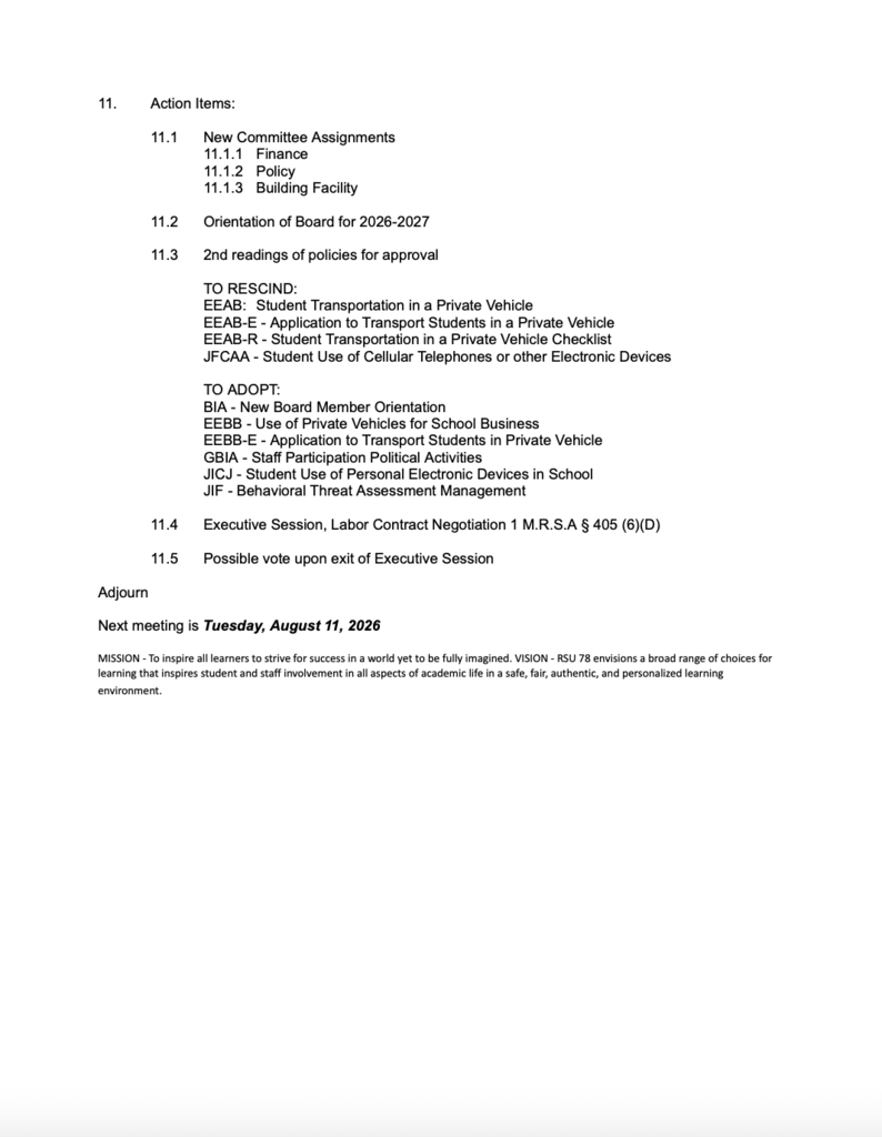 7/14 board meeting