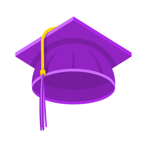 purple grad cap