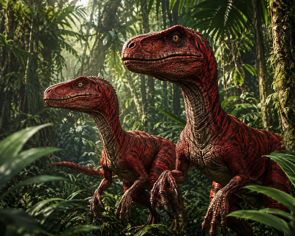 Two Raptors in Jungle