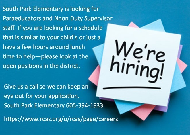 We're Hiring Paraprofessionals and Noon Duty Supervisors