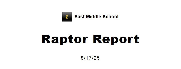 Raptor Report 08/17/25 banner 