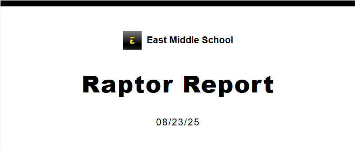 Raptor Report- 08/23/2025 banner for newsletter