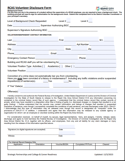 Volunteer Information