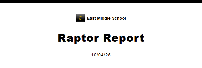 Raptor Report- 10/04/2025