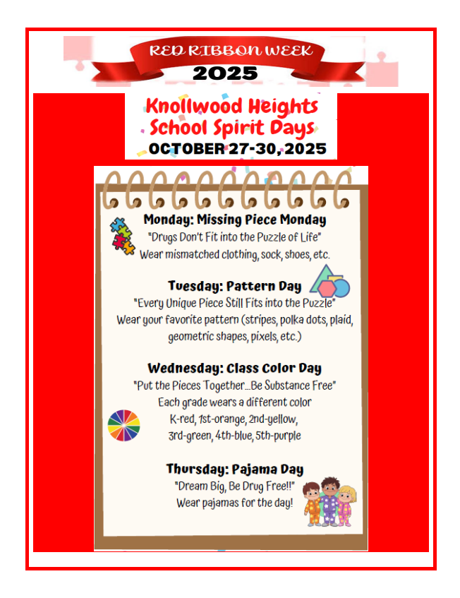 Red Ribbon School Spirit Days