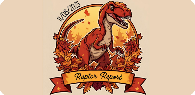 Raptor report banner, 11/08/2025