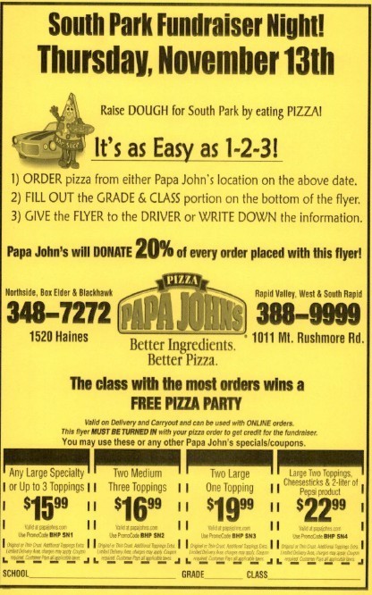 Papa Johns Fundraiser