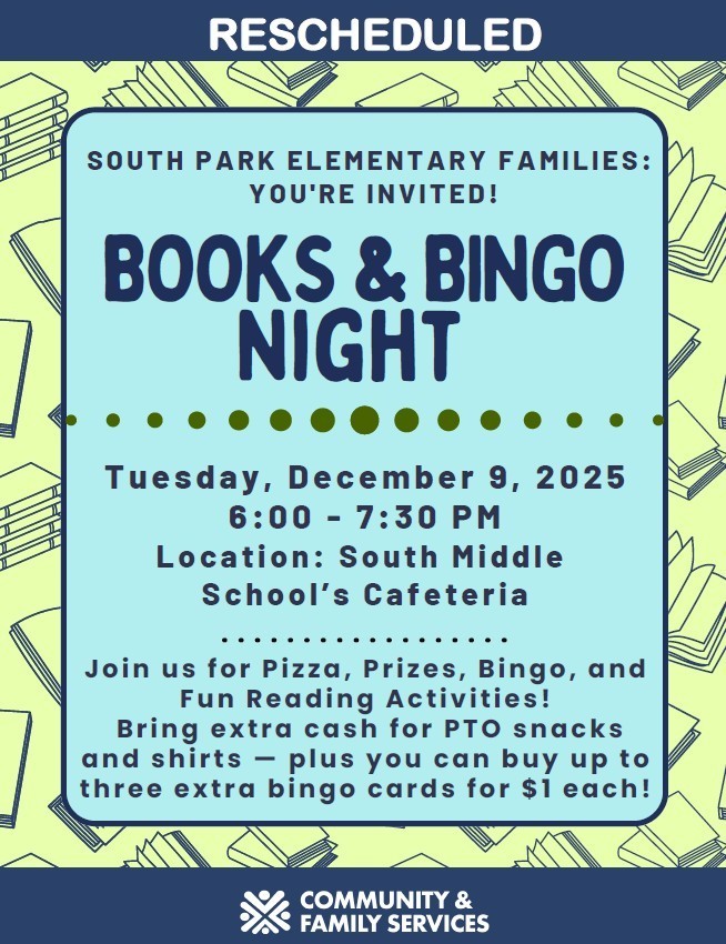 Reschedule Books & Bingo to 12/9.