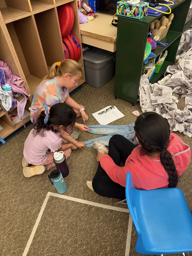 students making scarecrows 