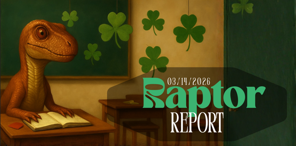Raptor report 03./16/2026 banner 