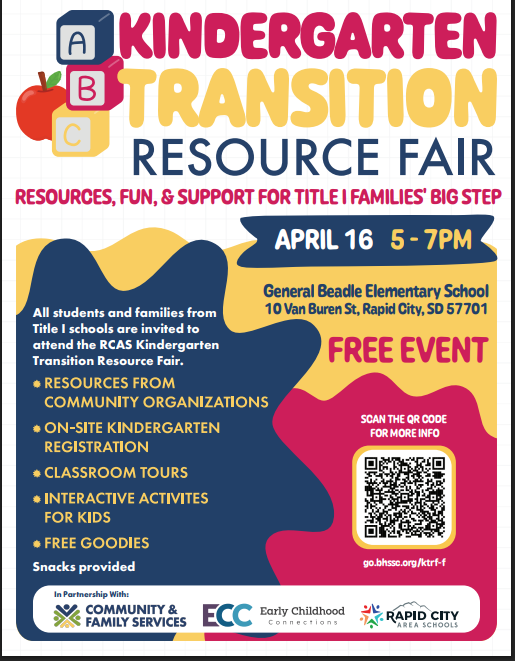 Flyer for the fair April 16th 5-7 at General Beadle Elementary