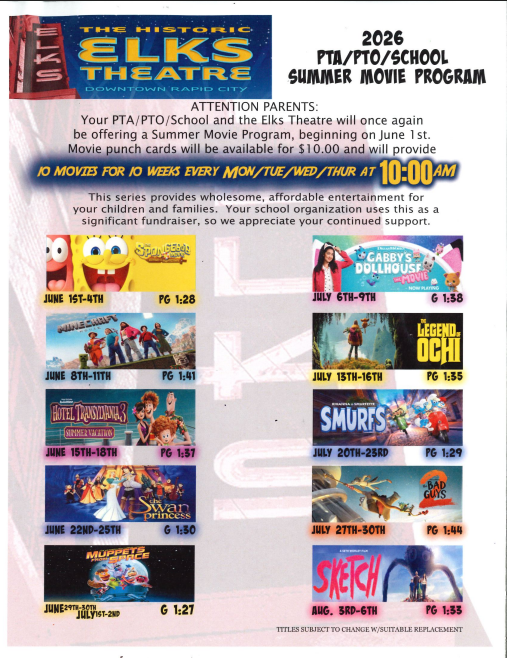 Elks Summer Movie Pass