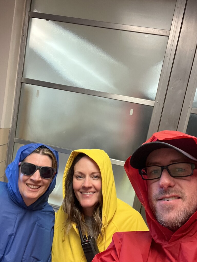 People in raincoats 