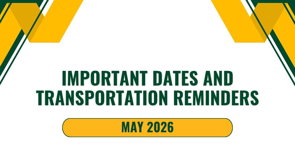 Important Dates and Reminders: May 2026