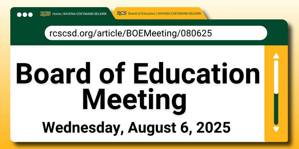Board of Education Meeting Set for Wednesday, August 6