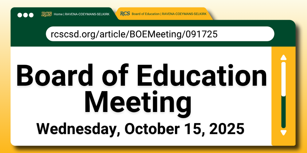 Board of Education Meeting Set for Wednesday, October 15, 2025