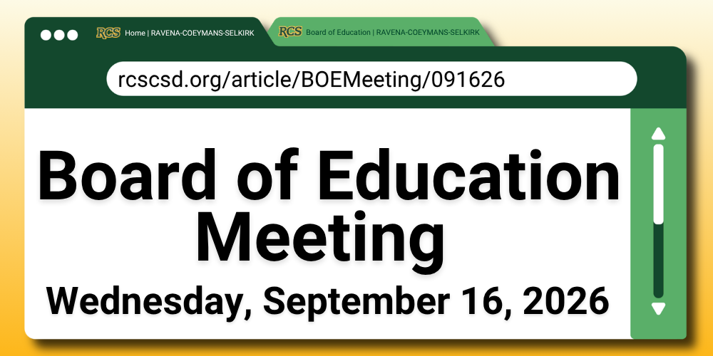 RCS Board of Education Meeting Set for Wednesday, September 16, 2026