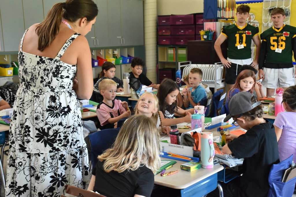 RCS Football Players Lend a Hand at A.W. Becker – 2025