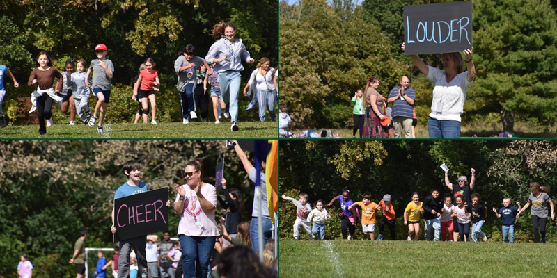 Images of students enjoying the apple run