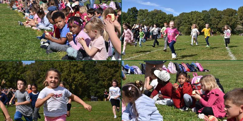 Images of students enjoying the apple run
