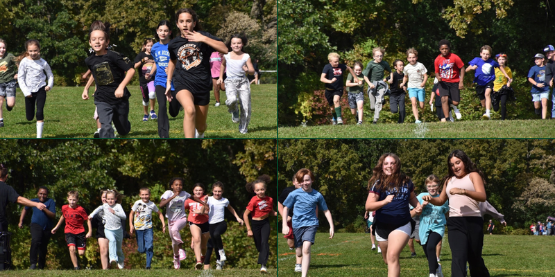 Images of students enjoying the apple run
