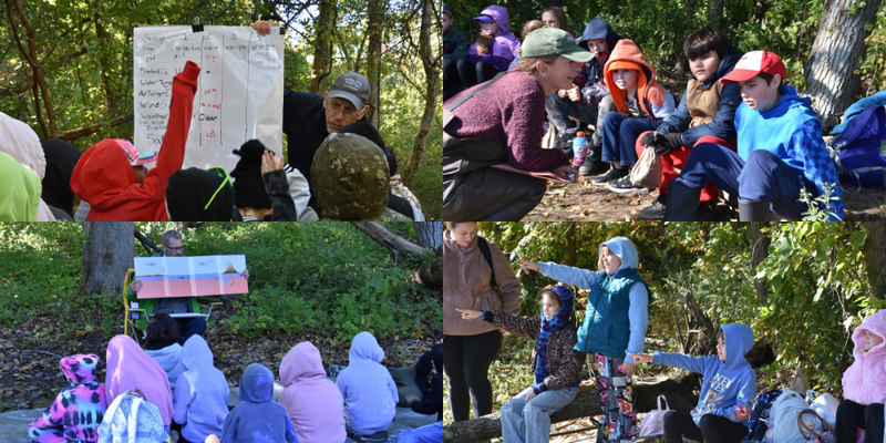 Collage of students studying elements of the Hudson River