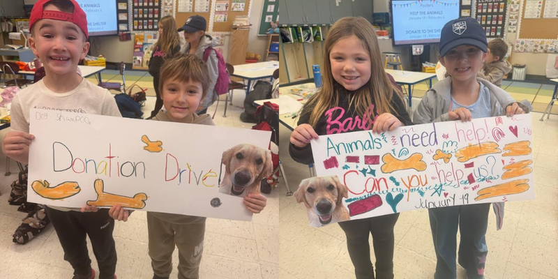 AWB First Graders Launch Pet Food Drive