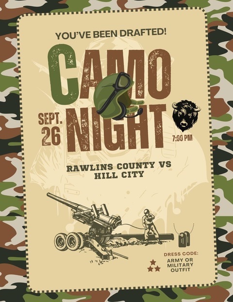 Green & Brown Military Style Camo Army Party Flyer (1)