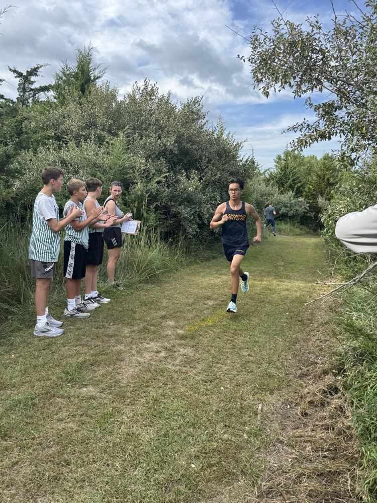 Sam striding out at the finish