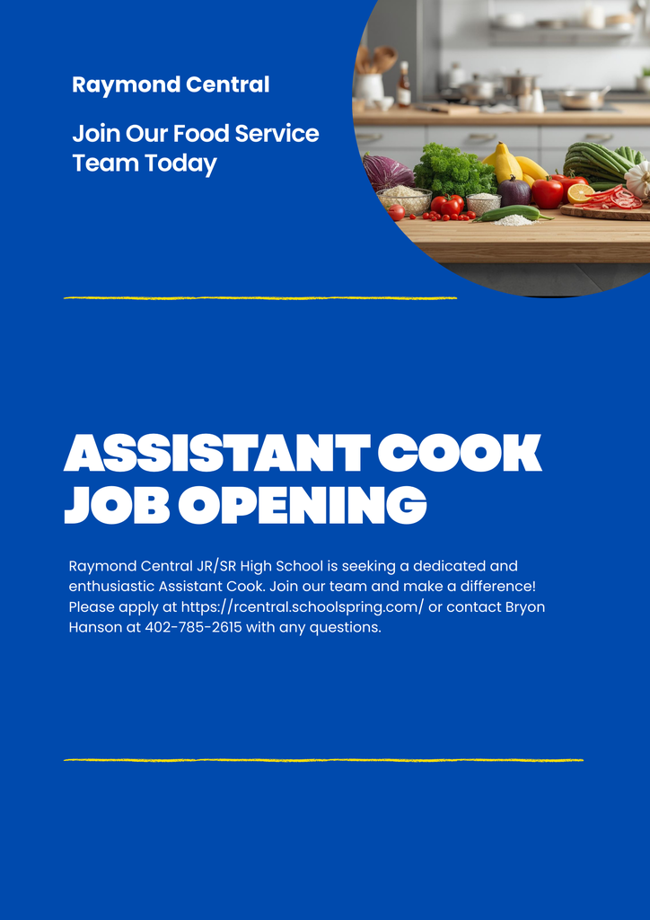 JR/Sr High Assistant Cook