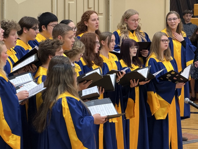 Raymond Central High School's winter music concert took place this evening, with the students delivering fantastic performances under the leadership of an exceptional teacher. The sound was remarkable. Great job, everyone.