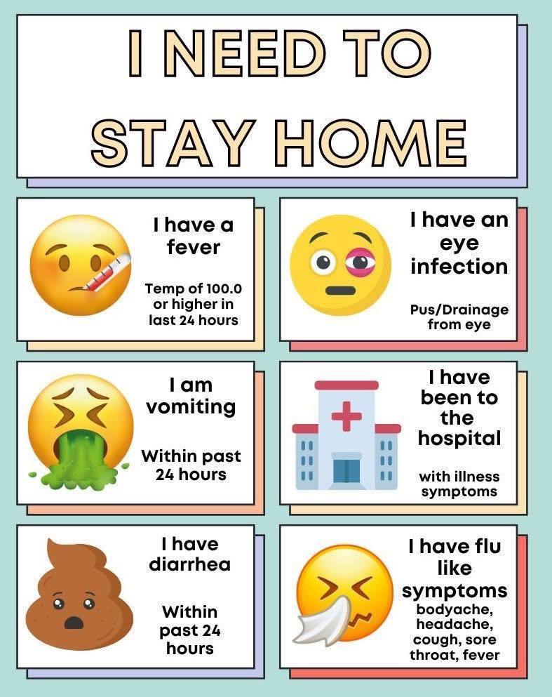 stay home symptoms infographic