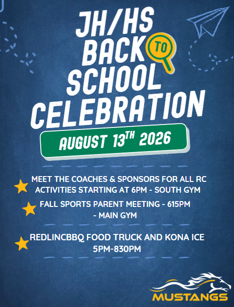 Back to School Celebration 8/13 starting at 6pm