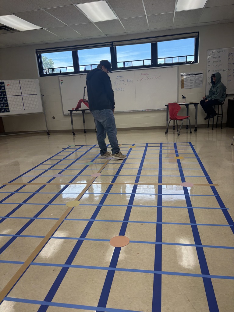 Student using grid to learn.