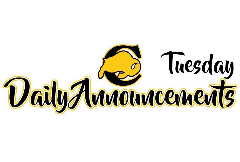 Tuesday Announcements