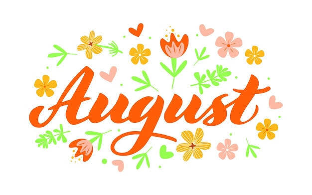 august calendar header