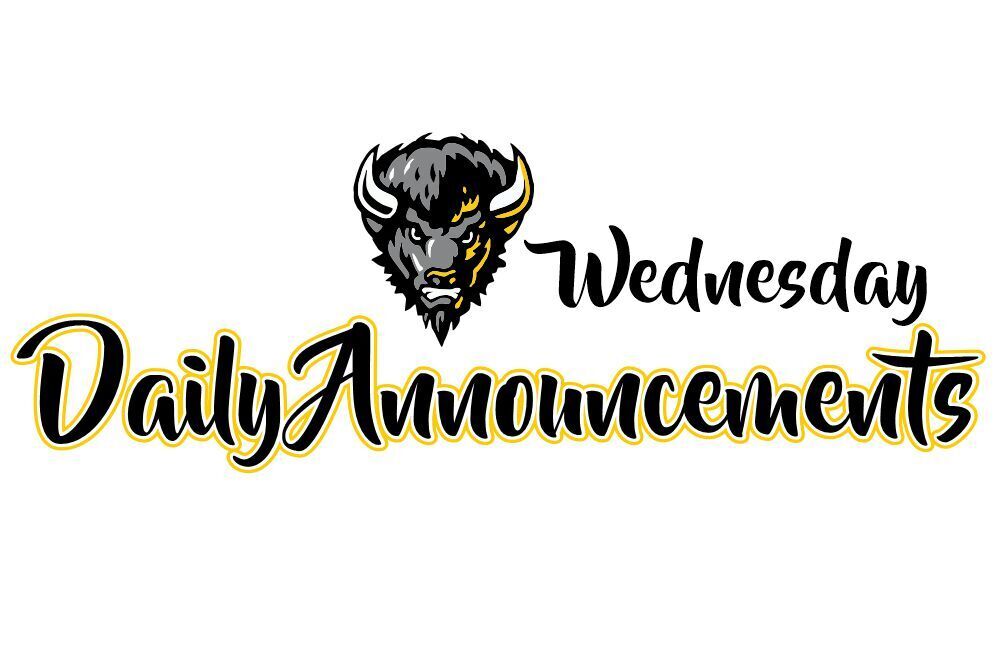 Wednesday Announcements