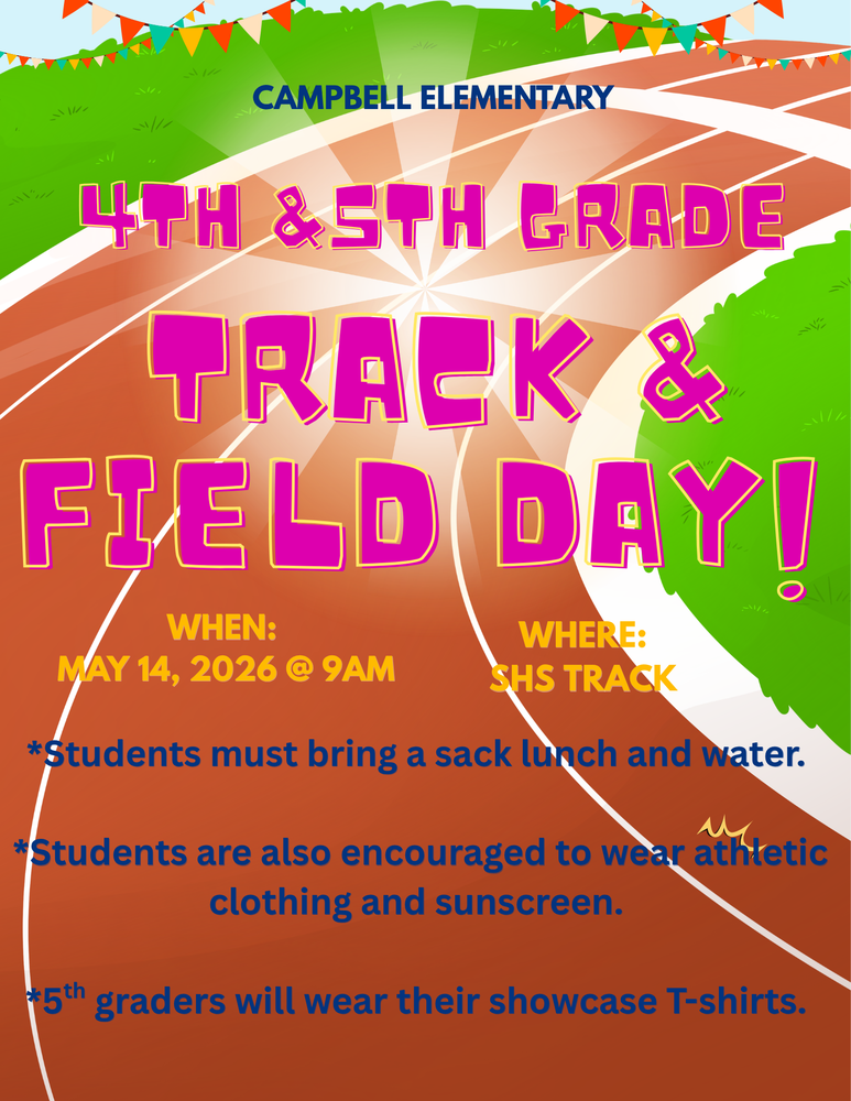 4th and 5th grade track and field day flier