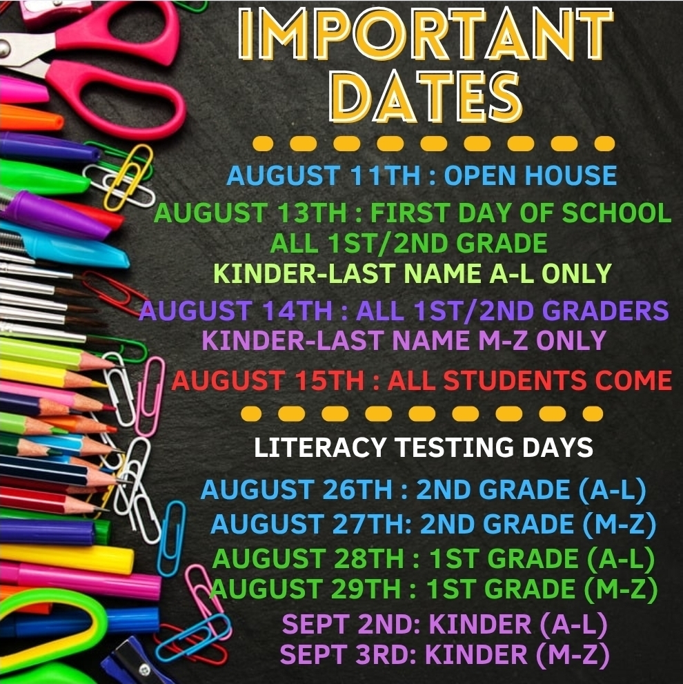 Important days for the beginning of the school year ✔️