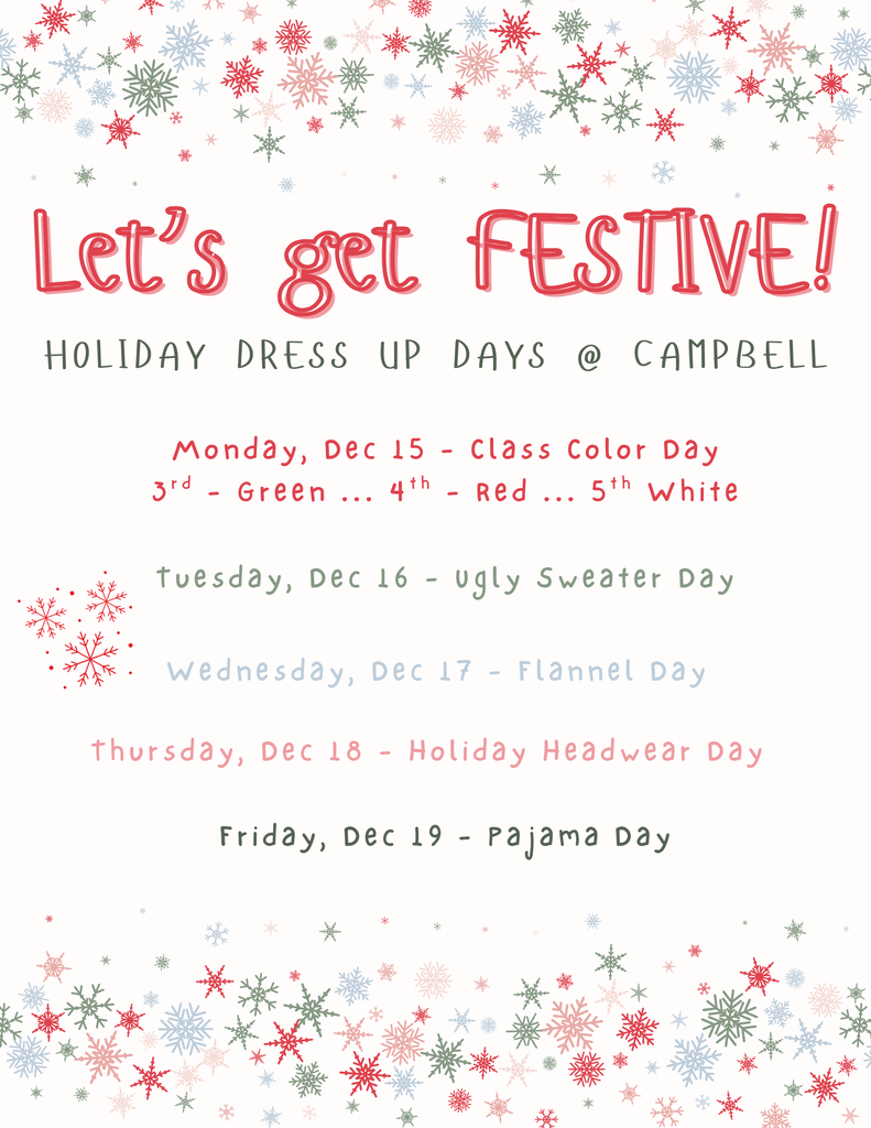 Holiday Dress Up Days!!