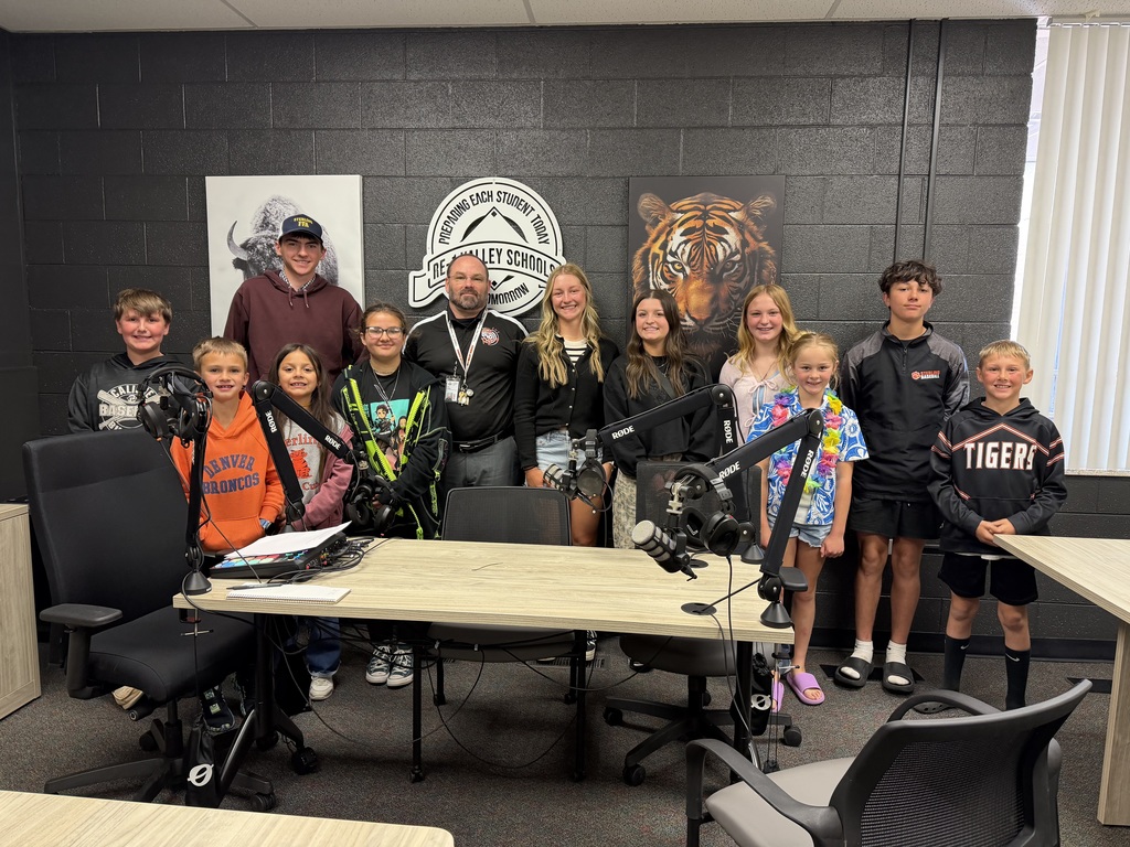 Group of Students on Podcast with Superintendent