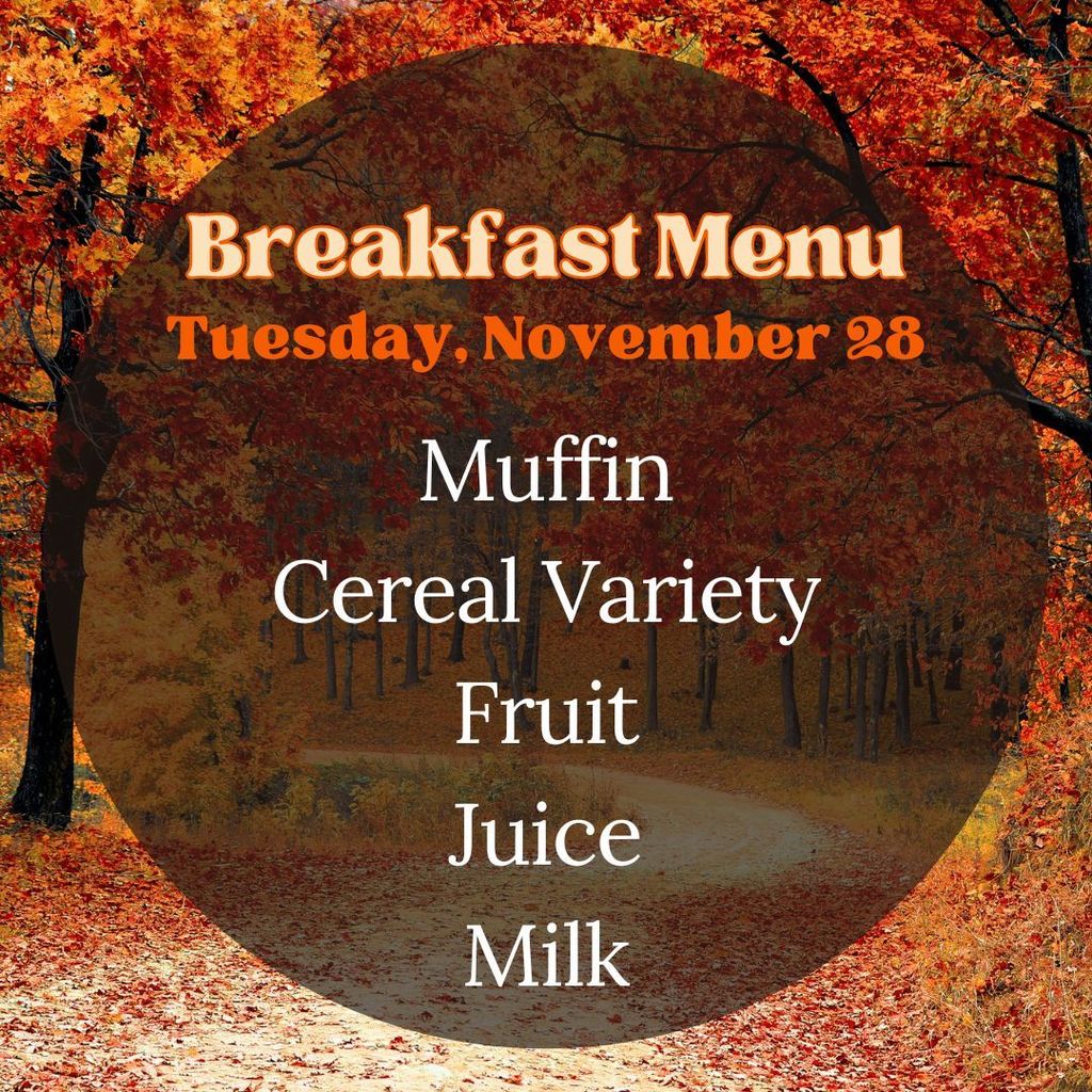 Breakfast Menu 11/28