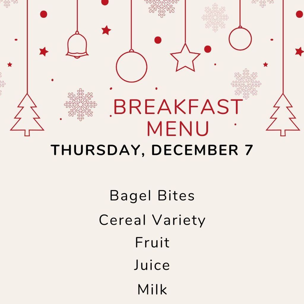 Thursday 12/7 Breakfast