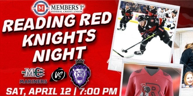 Reading Red Knights Night - Saturday, April 12th