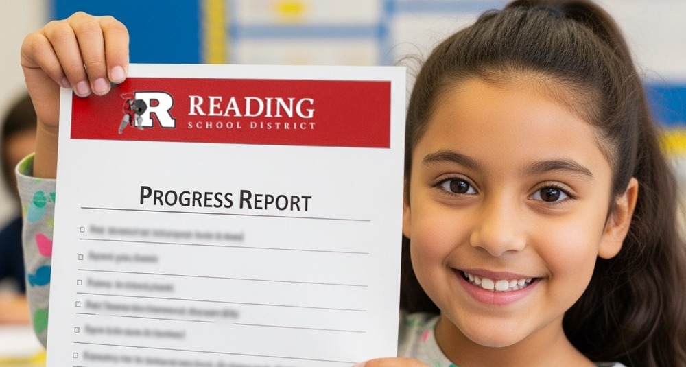 Girl Holding progress report