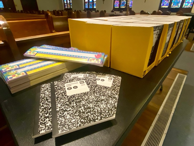 Composition Books donated to NEMS from Nativity Lutheran