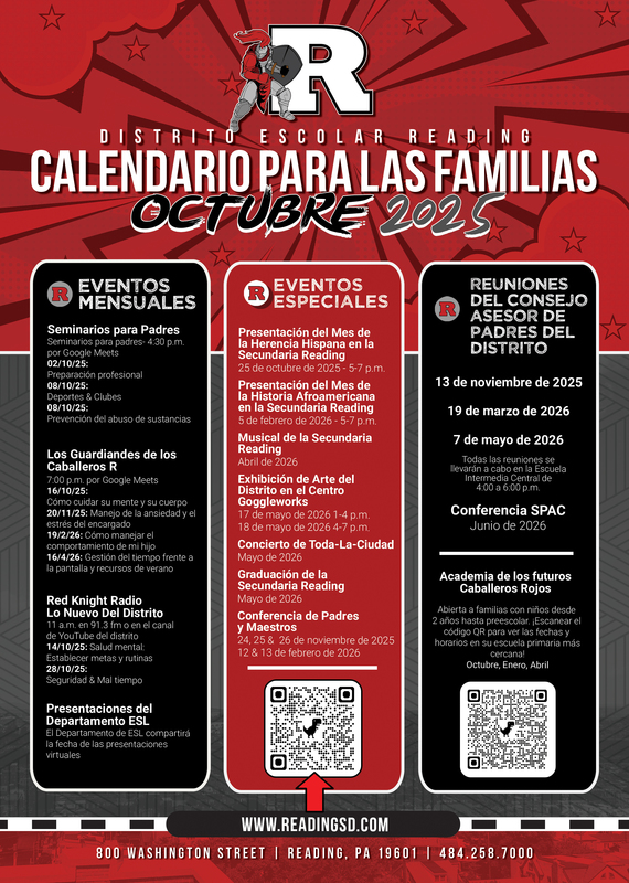 October Family Calendar Spanish