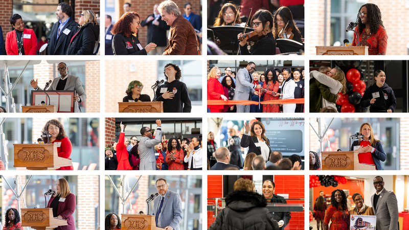 people participating in the Ribbon Cutting event